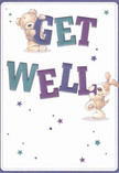 Bringing joy and encouragement to Crofton Park, this get well card is a vision of playful delight and heartfelt kindness. The artwork features two animated friends-a teddy bear with soft, inviting fur and a cheerful, floppy-eared puppy-interacting with oversized, colourful letters that spell 'Get Well.' The bold indigo and teal hues of the text immediately brighten the creamy white background, infusing the card with vibrant positivity. Playful stars in various cool shades glimmer throughout, their sparkle recalling the uplifting energy of local parks on a sunny day. The tactile rendering of fluffy fur and expressive eyes creates a feeling of warmth and embrace, as if the illustration itself could offer comfort. Crafted with the same attention to emotional detail as a Flowers Crofton Park bouquet delivered to a Crofton Park doorstep, this card is more than a message-it's a cheerful companion that brings optimism and gentle strength to anyone on the mend.